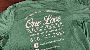 One Love Shop Shirt - Green Tri-Blend