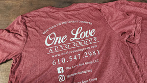 One Love Shop Shirt - Maroon Tri-Blend