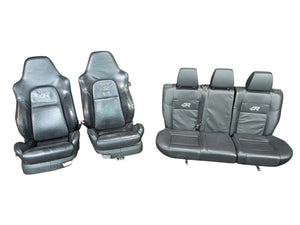 04 Volkswagen Golf R32 Konig Black Leather Seat Set *cover worn stitching repair